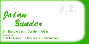 jolan bunder business card